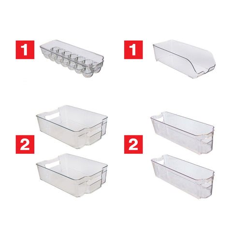 Refrigerator Bins For Food Storage - Multipurpose Stackable Clear Plastic  Fridge Organizers With Handles And 4 Precut Shelf Liners - Homeitusa :  Target